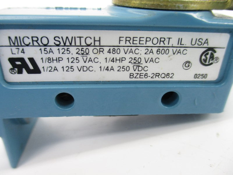 MICRO SWITCH BZE6-2RQ62 600VAC 2A (AS PICTURED) NSNP