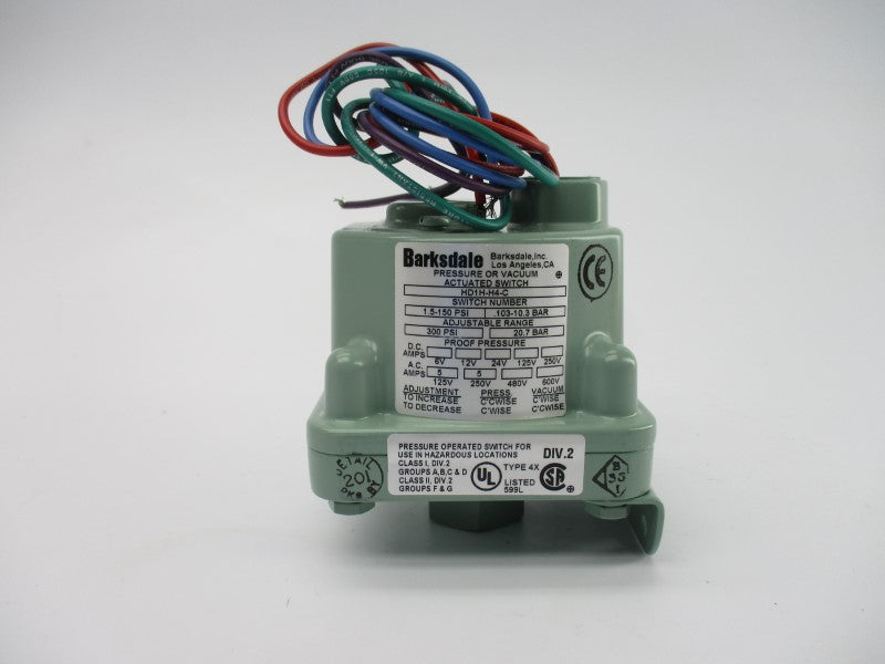 BARKSDALE HD1H-H4-C 250V 5A 1.5-150PSI NSMP