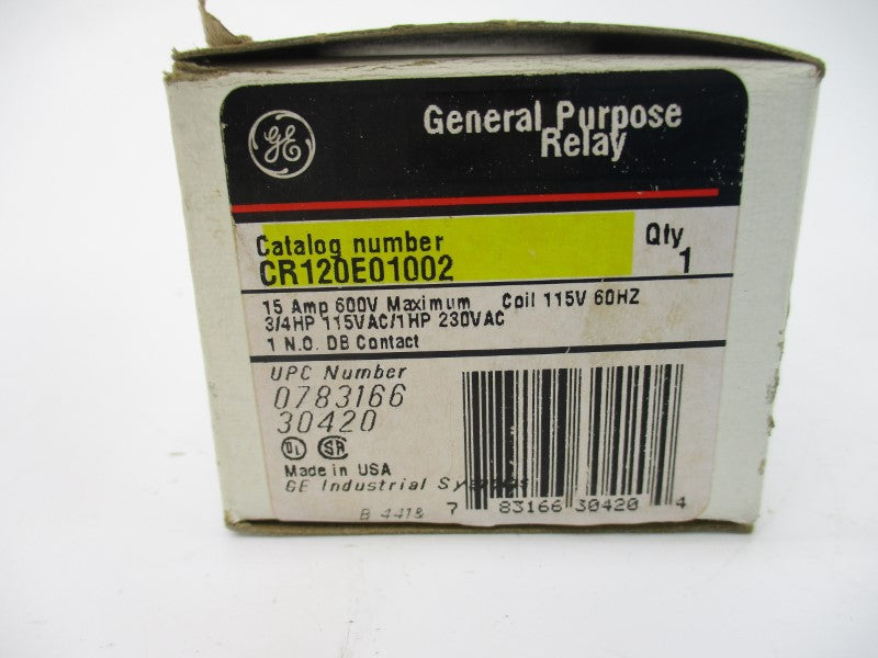 GENERAL ELECTRIC CR120E01002 115V 15A NSMP