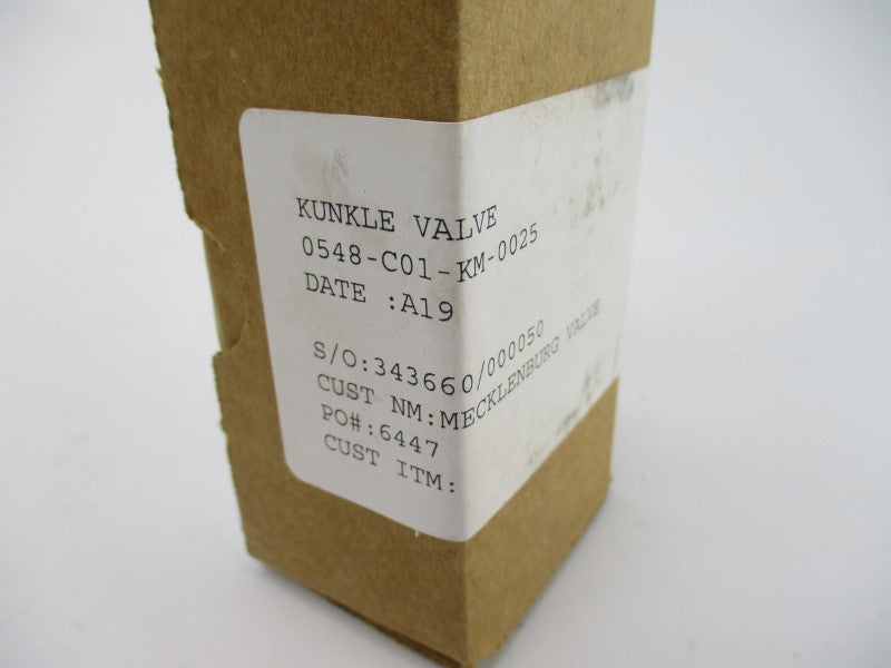 KUNKLE VALVE 0548-C01-KM-0025 25PSI 1/2" NSMP