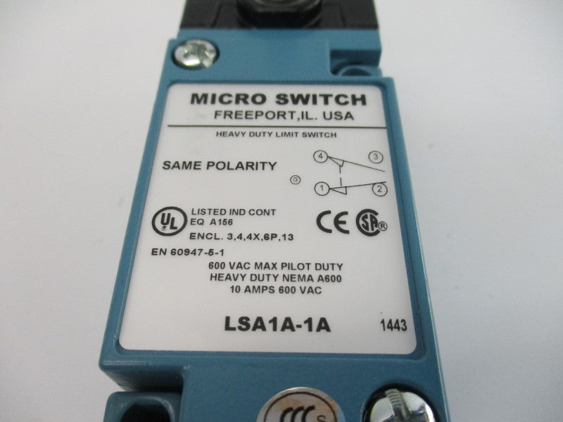 MICRO SWITCH LSA1A-1A 600VAC 10A NSNP