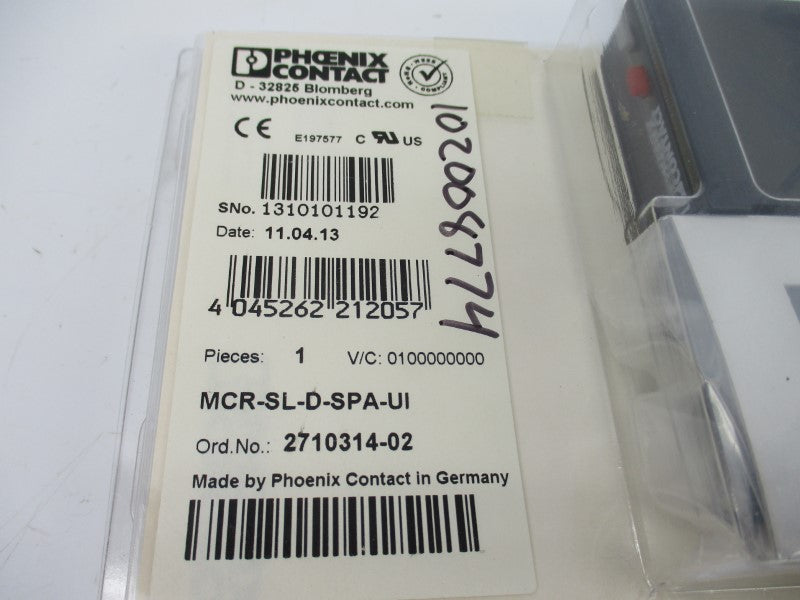 PHOENIX CONTACT MCR-SL-D-SPA-UI 2710314-02 10-30VDC NSMP