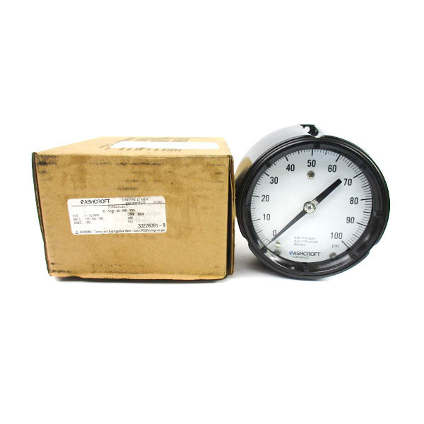 ASHCROFT 45-1279-SS-04B-100#  0-100PSI 4-1/2" NSMP