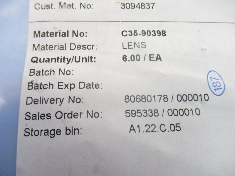 GENERAL ELECTRIC C35-90398 (PKG OF 6) NSMP