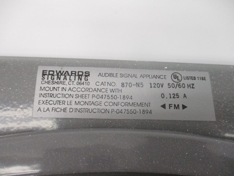 EDWARDS SIGNALING 870-N5 120V 0.125A UNMP