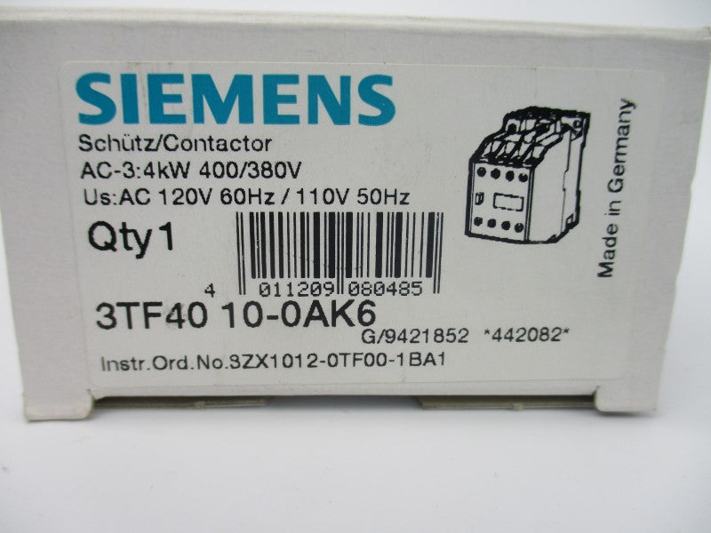 SIEMENS 3TF4010-0AK6 110/120V 20A NSMP
