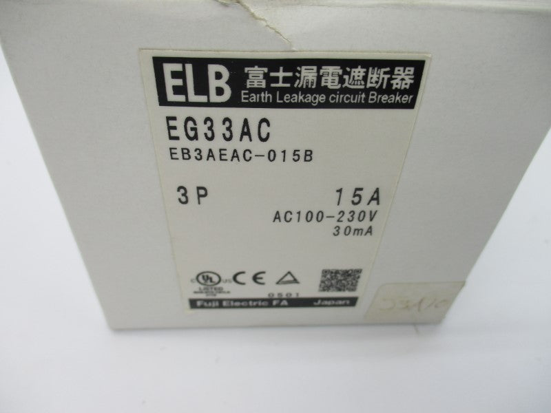 FUJI ELECTRIC EG33AC EB3AEAC-015B  100-230VAC 15A NSMP