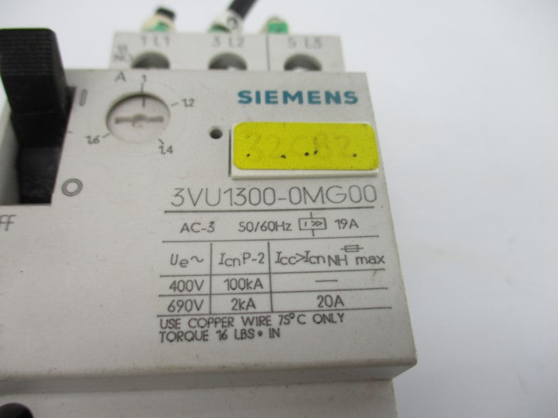 SIEMENS 3VU1300-0MG00 600V 1-1.6A UNMP
