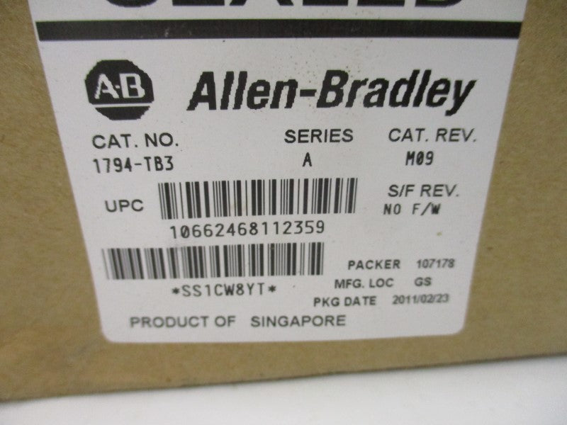 ALLEN BRADLEY 1794-TB3 SER. A 120VAC 10A REV. M09 NSMP