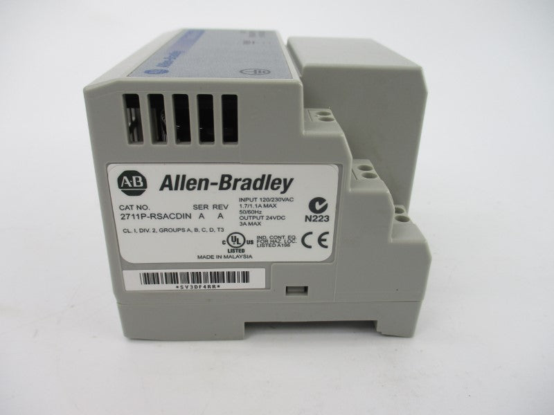 ALLEN BRADLEY 2711P-RSACDIN SER. A 120/230VAC 1.7/1.1A REV. A NSMP
