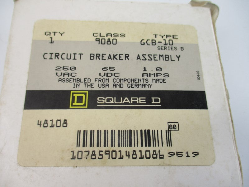 SQUARE D 9080GCB-10 SER. B 250VAC 1.0A NSMP
