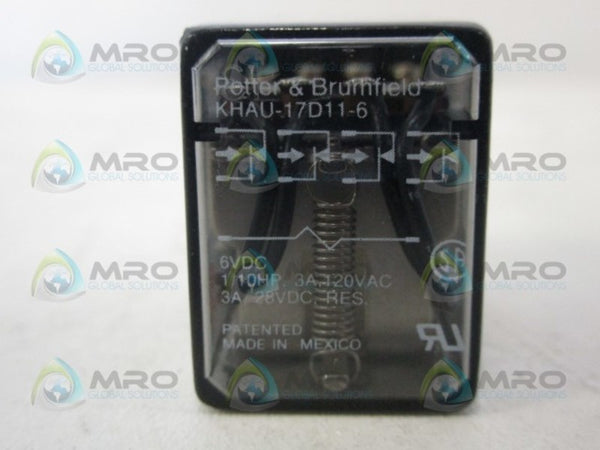 POTTER & BRUMFIELD KHAU-17D11-6 RELAY UNMP