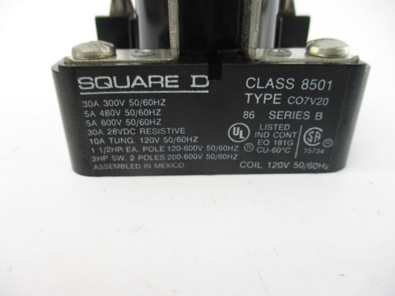 SQUARE D 8501CO7V20 SER. B 600V 30A NSNP