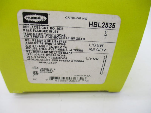 HUBBELL HBL2535 600VAC 20A NSMP