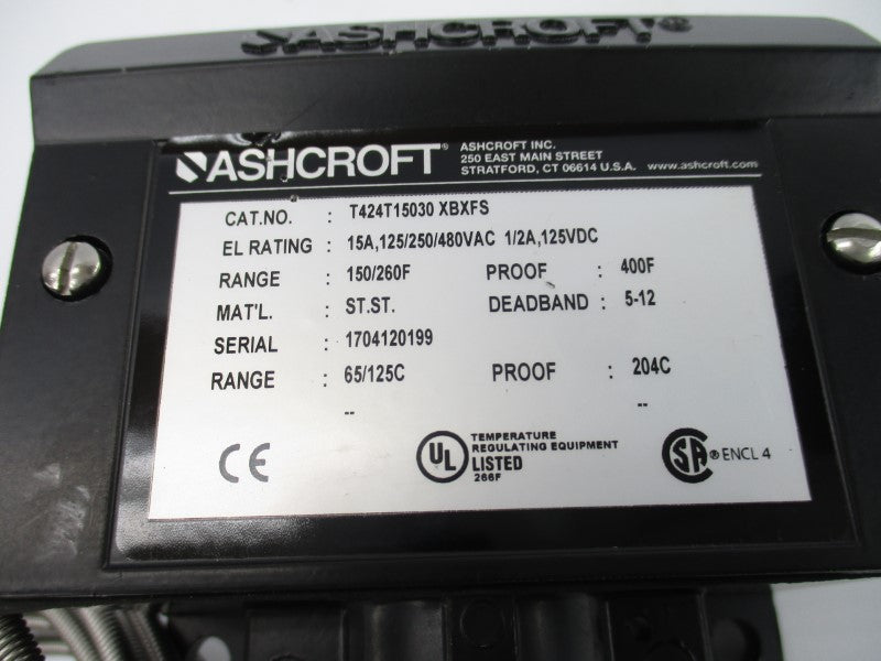 ASHCROFT T424T15030XBXFS 480VAC 15A 16/125'C NSNP
