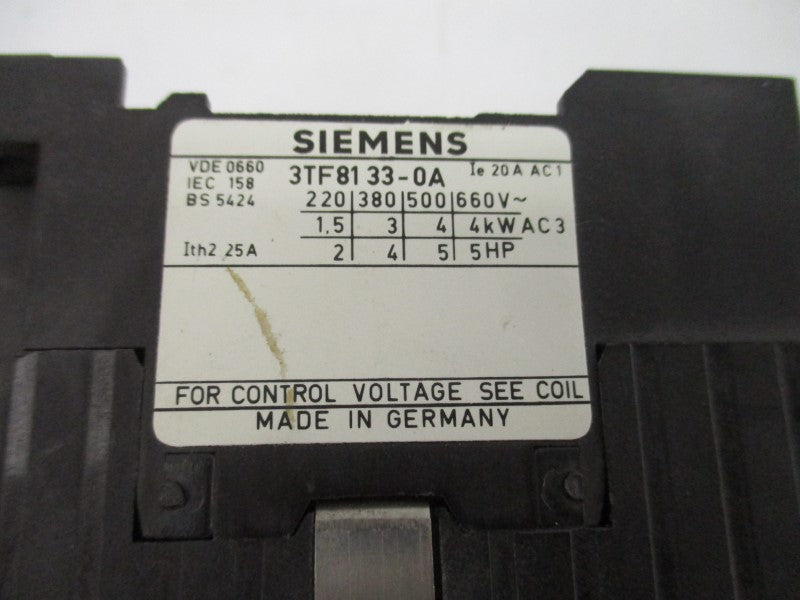 SIEMENS 3TF8122-0A 120V NSNP