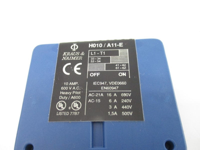 KRAUS&NAIMER H010/A11-E 600VAC 10A NSNP