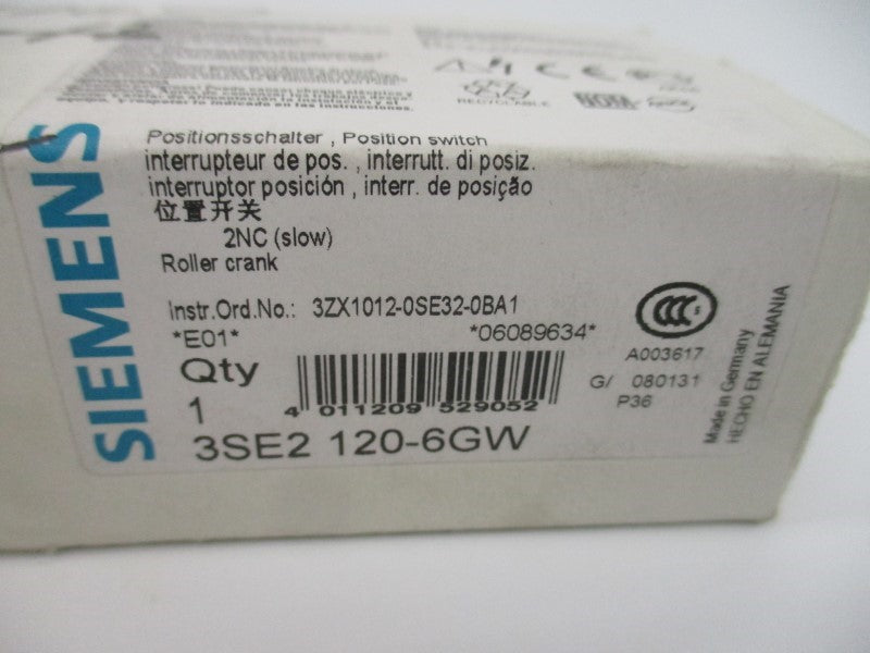 SIEMENS 3SE2120-6GW 230V 6A NSMP