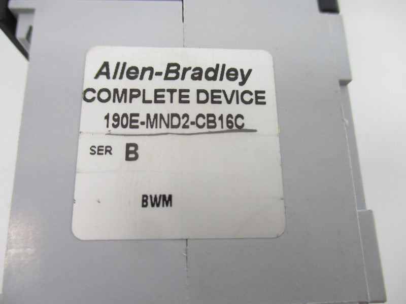 ALLEN BRADLEY 190E-MND2-CB16C SER. B 600V 1.0-1.6A NSNP