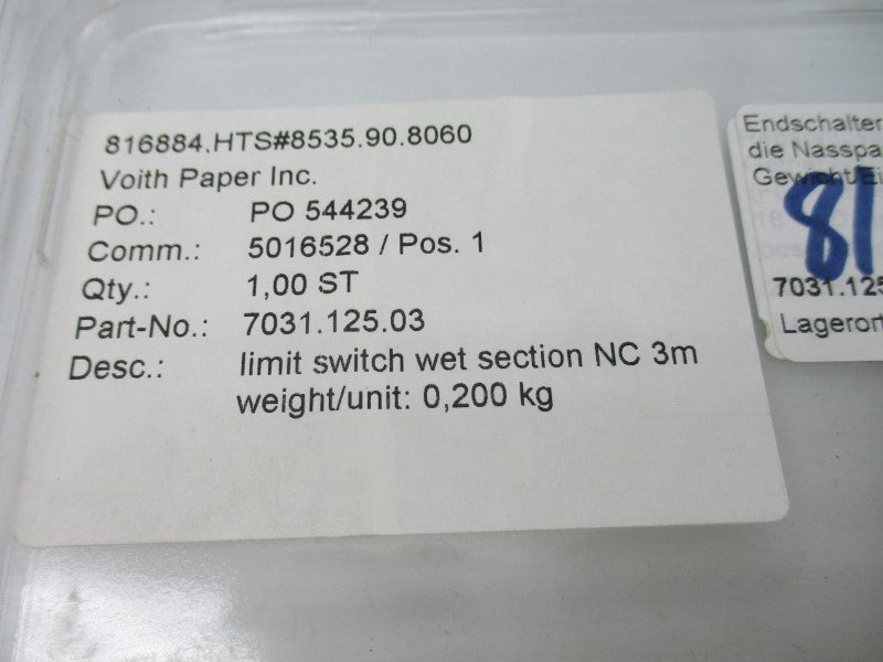 VOITH PAPER 7031.125.03 NSMP