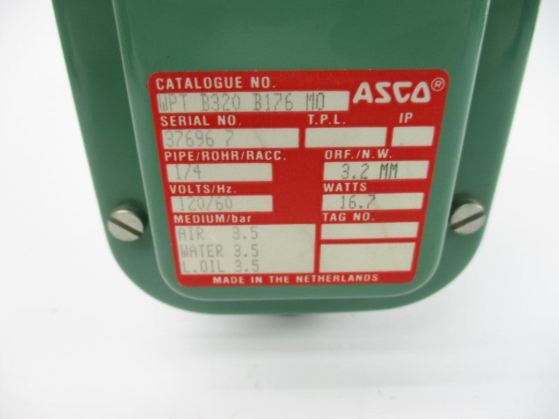ASCO WPTB320B176M0 120V 3.5PSI 1/4" NSNP