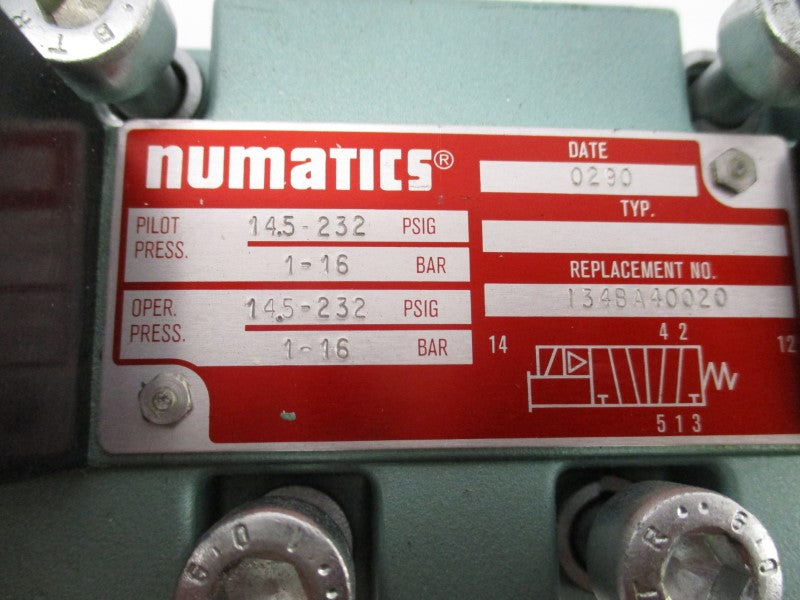 NUMATICS I34BA40020 100-115/110-120V .06A 14.5-232PSI NSNP