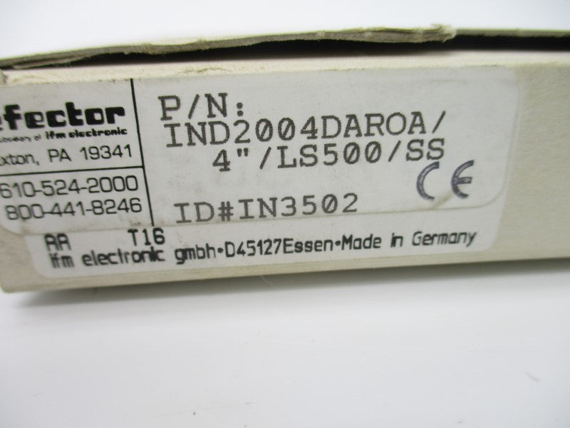 IFM EFECTOR IN3502 IND2004DAROA/4"/LS500/SS 20-140VAC NSMP