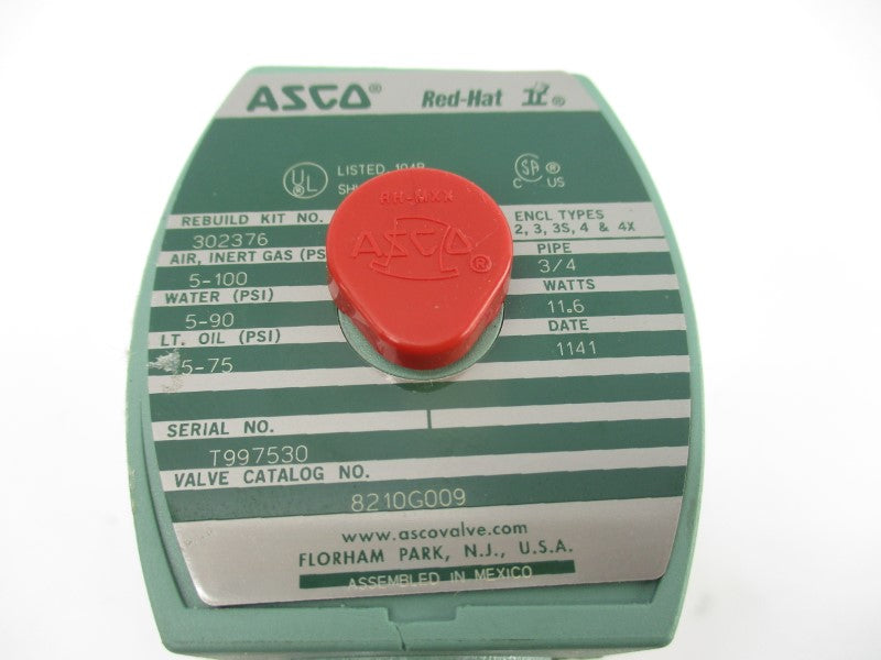 ASCO 8210G009 12VDC 5-100PSI 3/4" NSNP