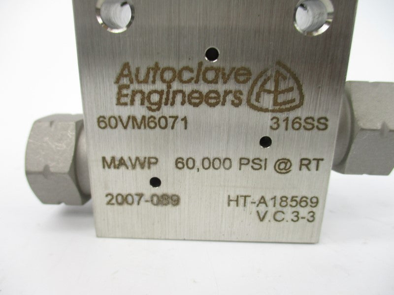 AUTOCLAVE ENGINEERS 60VM6071 60,000PSI NSNP