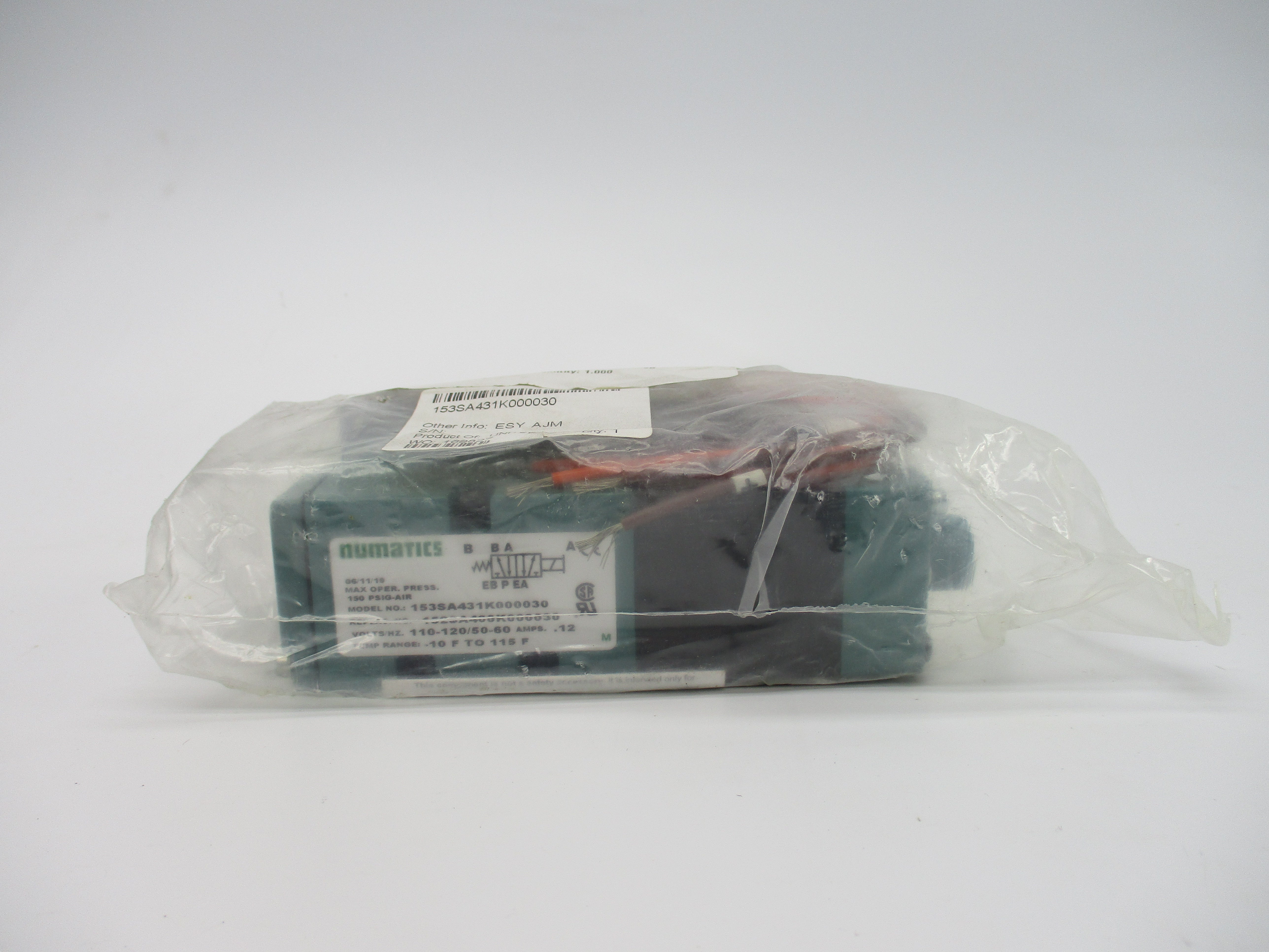 NUMATICS 153SA431K000030 110-120V .12A 150PSI NSMP