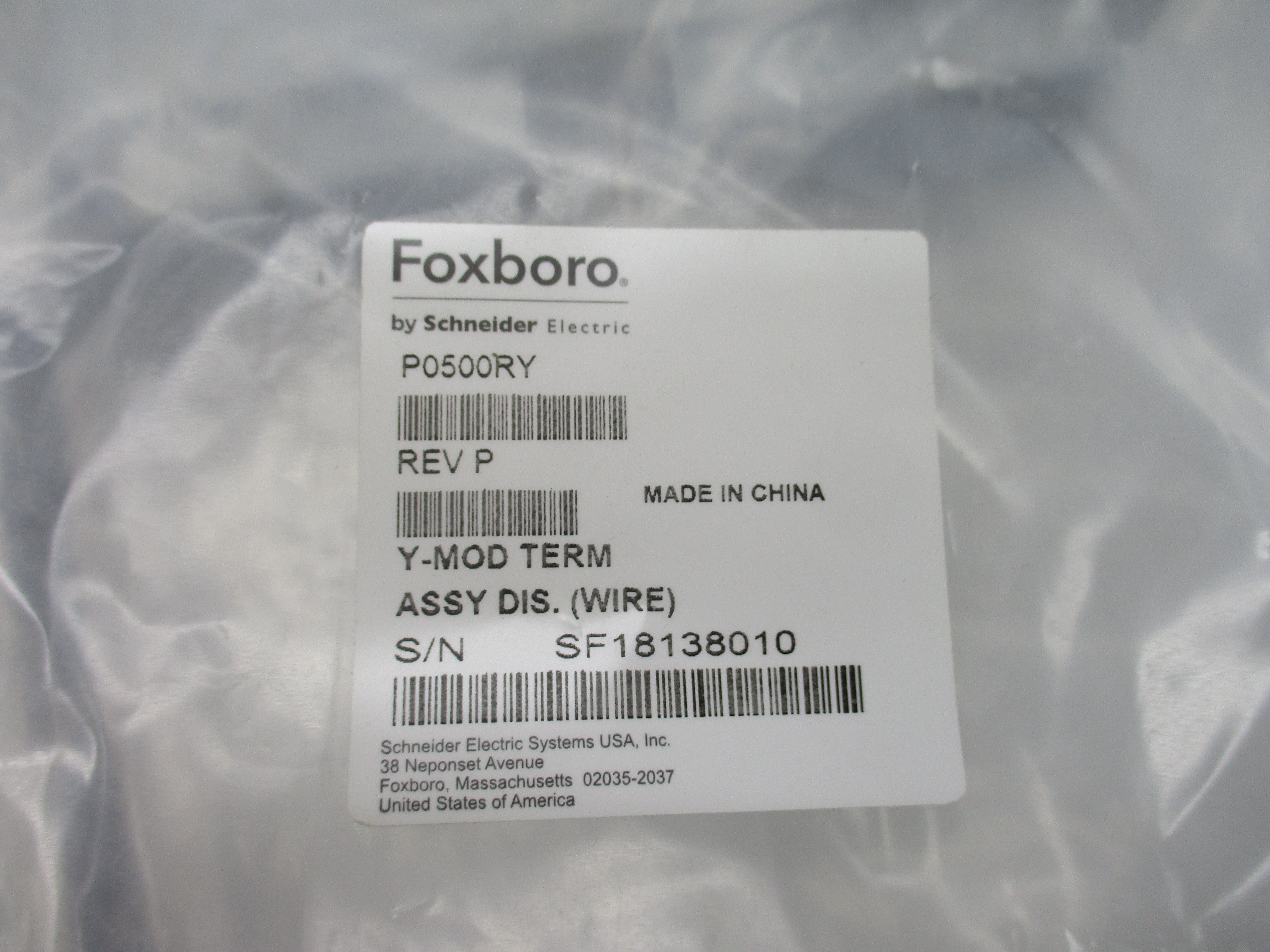 FOXBORO P0500RY REV. P NSMP