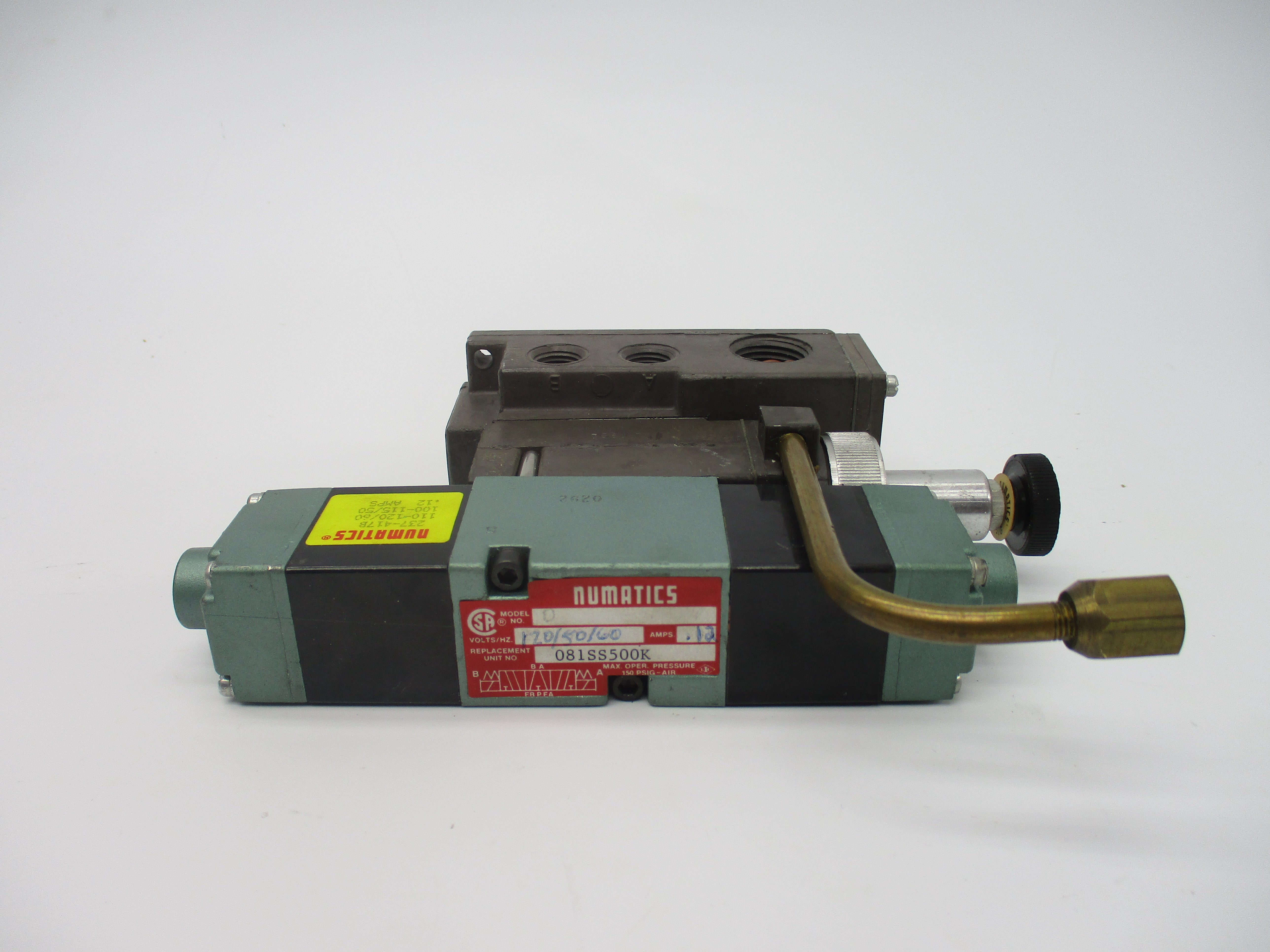 NUMATICS 081SS500K W/ 081RS100J 110-120V .12A 150PSI NSNP