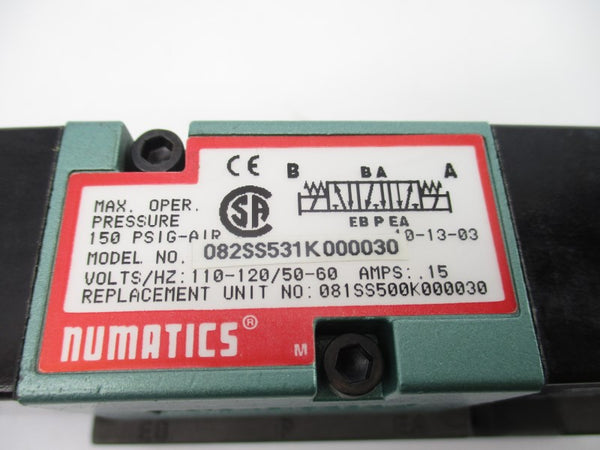 NUMATICS 082SS531K000030 110-120V .15A NSNP