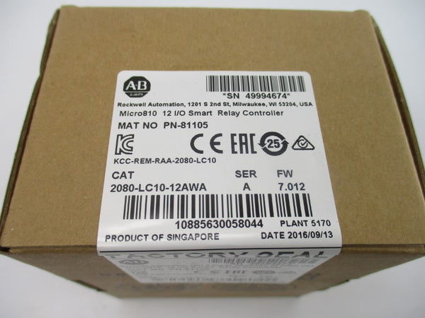 ALLEN BRADLEY 2080-LC10-12AWA SER. A F/W 7.012 NSFS