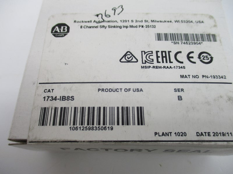 ALLEN BRADLEY 1734-IB8S SER. B DATE: 2019 NSFS