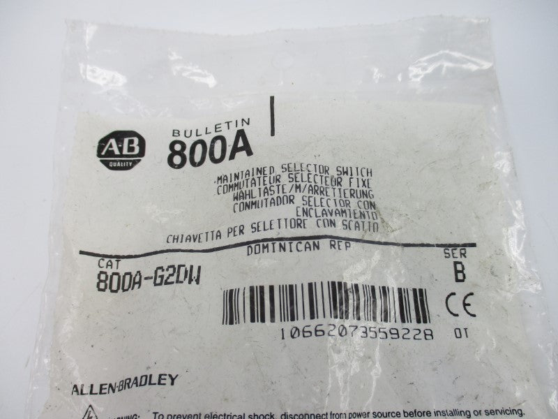 ALLEN BRADLEY 800A-G2DW SER. B NSMP