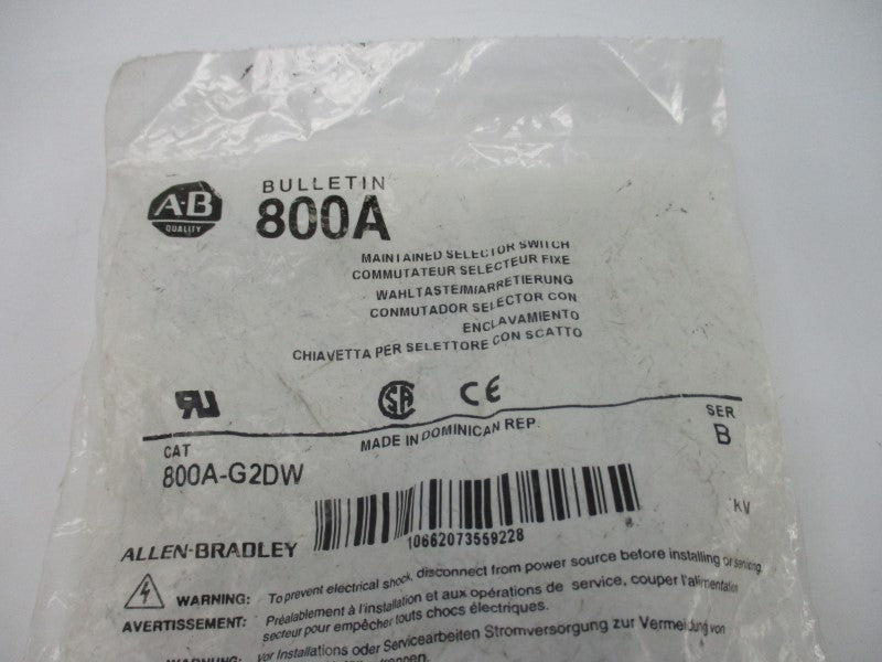 ALLEN BRADLEY 800A-G2DW SER. B NSMP
