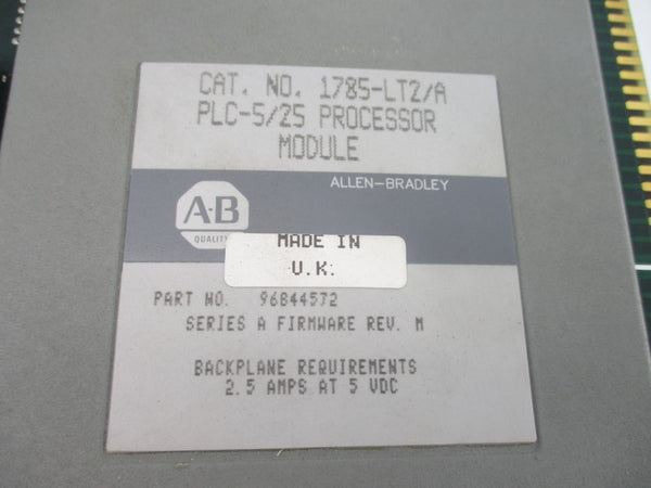 ALLEN BRADLEY 1785-LT2 SER. A F/W M 5VDC 2.5A (NO KEY) UNMP