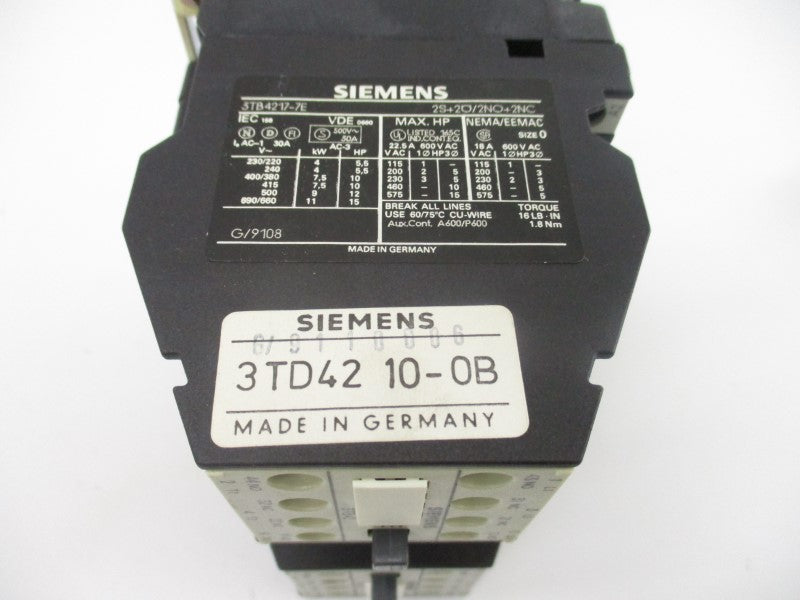 SIEMENS 3TD4210-0B 110V 30A NSNP