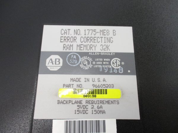 ALLEN BRADLEY 1775-ME8 SER. B 15VDC 2.6A UNMP