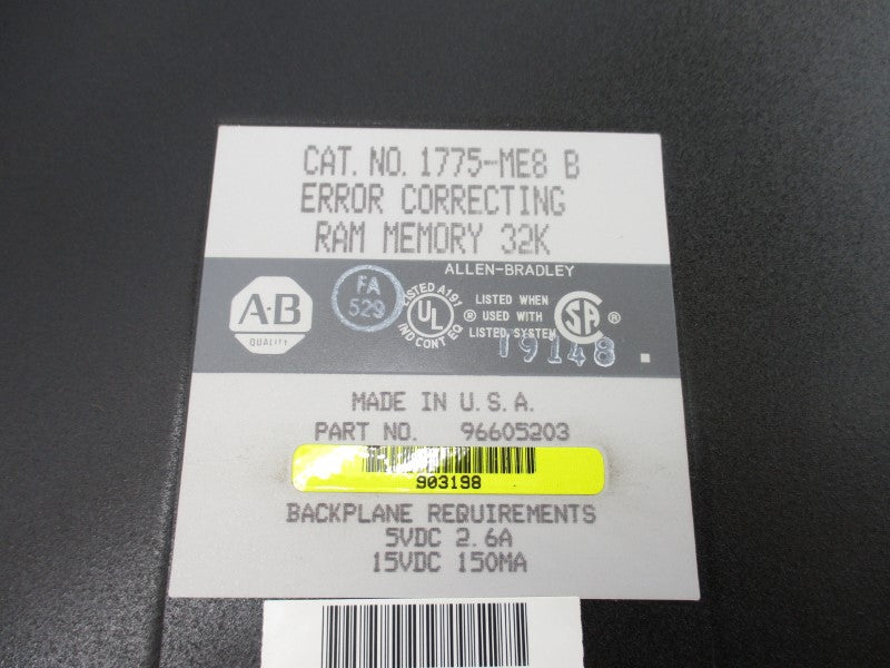 ALLEN BRADLEY 1775-ME8 SER. B 15VDC 2.6A UNMP