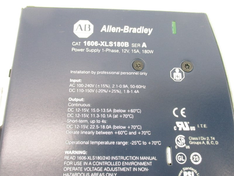 ALLEN BRADLEY 1606-XLS180B SER. A 100-240V 2.1-0.9A NSNP