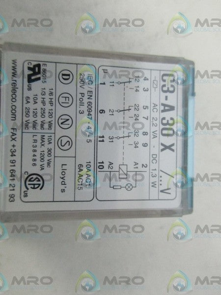 RELECO C3-A30X RELAY 24VAC UNMP