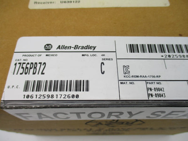 ALLEN BRADLEY 1756-PB72 SER. C DATE: 2012 NSFS