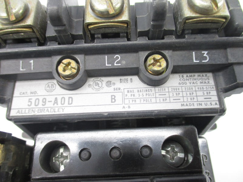 ALLEN BRADLEY 509-AOD SER. B 110/ 115-120V 18A UNMP
