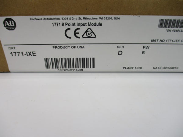 ALLEN BRADLEY 1771-IXE SER. D F/W B DATE: 2016 NSFS