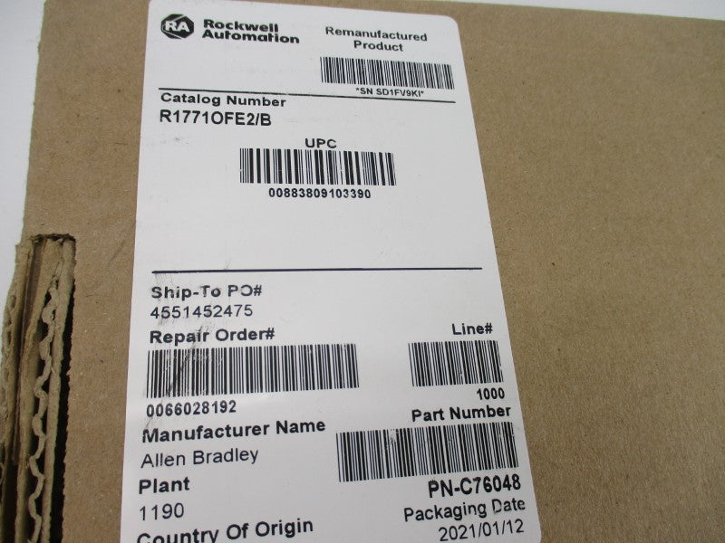 ALLEN BRADLEY R1771OFE2 SER. B F/W B REV. P01 REMAN