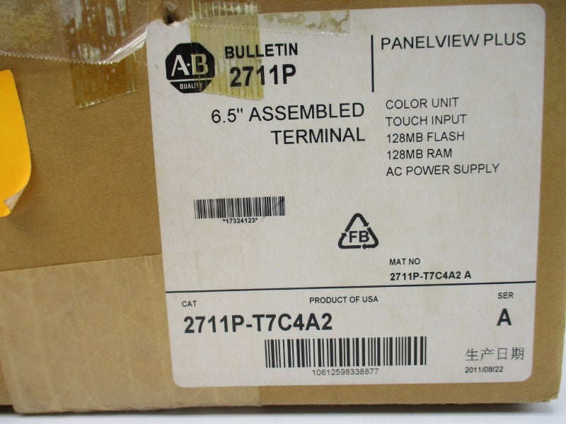 ALLEN BRADLEY 2711P-T7C4A2 SER. A 100-240VAC 1.3-0.65A NSMP