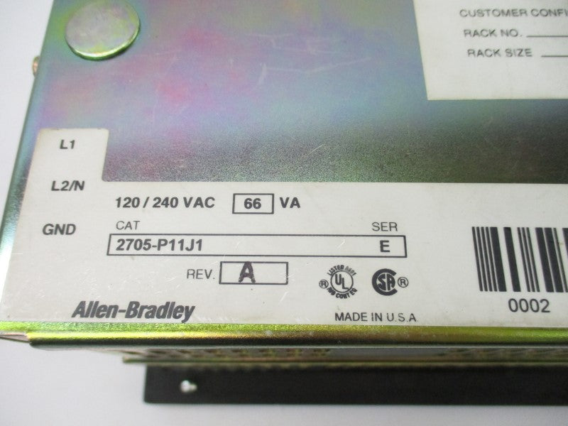 ALLEN BRADLEY 2705-P11J1 SER. E 120/240VAC REV. A NSNP