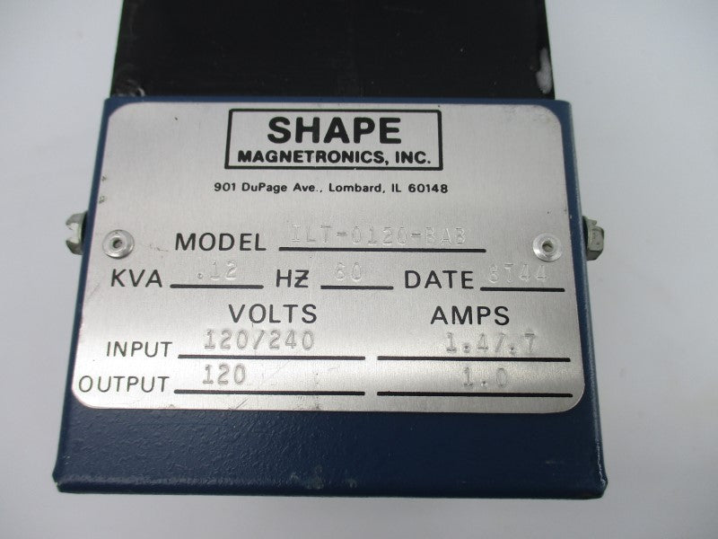 SHAPE MAGNETRONICS ILT-0120-BAB 120/240V .7/1.4A NSNP